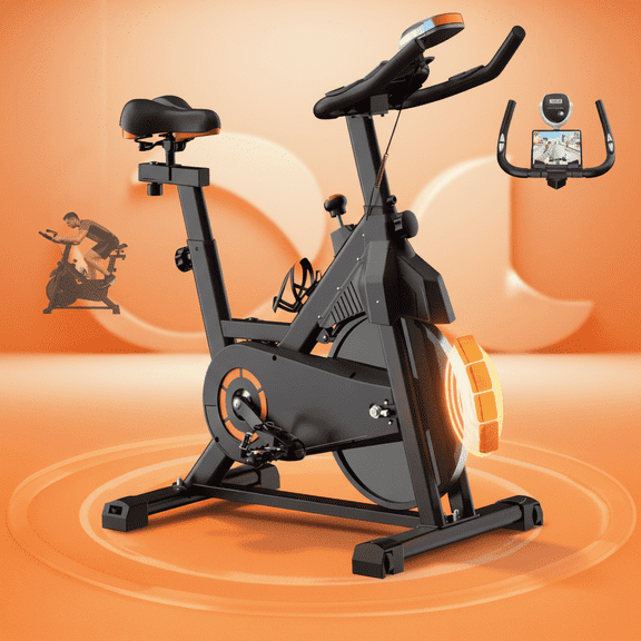 USLIM Magnetic Exercise Bike with Belt Drive, Adjustable Resistance, Comfortable Seat, 330 lb Capacity