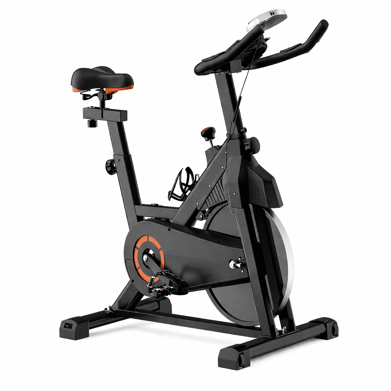 USLIM Indoor Cycling Bike for Home, Silent Belt-Drive Stationary Exercise Bike with Adjustable Seat and Handlebars, 330 lb Capacity, Black