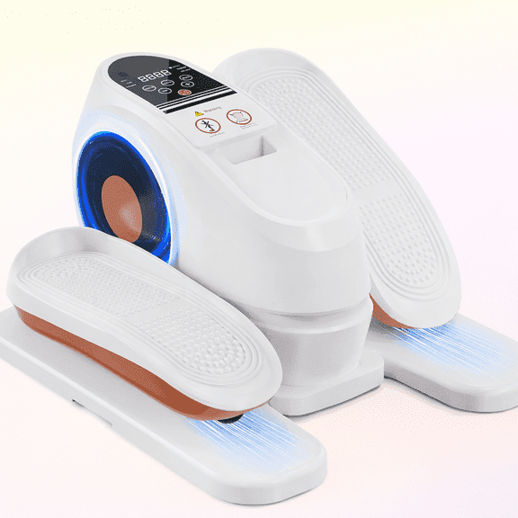 USLIM Electric Under Desk Elliptical Machine with Remote Control, 16 Adjustable Speeds, Quiet Mini Leg Exerciser for Seniors and Home Office, White