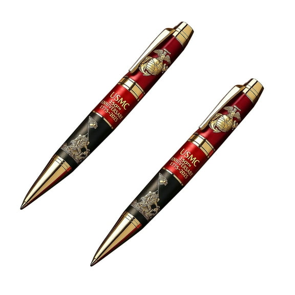 USMC 250th Anniversary Commemorative Pen, US Marine Corps 1775-2025 Anniversary Pen, USMC Souvenir Gift for History Lovers/Marine Corps Fans/Friends/Families (5.71in)