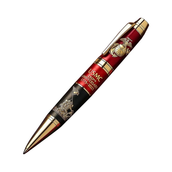 USMC 250th Anniversary Commemorative Pen, US Marine Corps 1775-2025 Anniversary Pen, USMC Souvenir Gift for History Lovers/Marine Corps Fans/Friends/Families (5.71in)