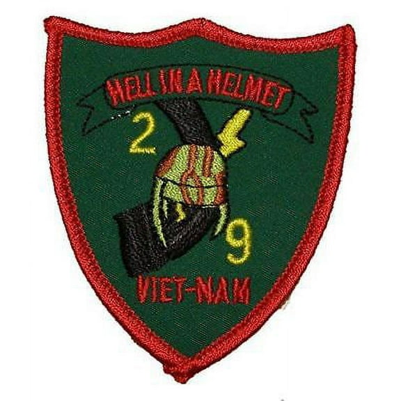 USMC 2ND SECOND BATTALION 9TH NINTH MARINES 2/9 HELL IN A HELMET VIETNAM PATCH