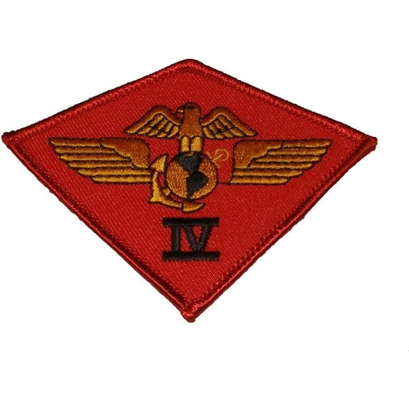 USMC 4th Marine Aircraft Wing Patch Red Diamond 33/4" 27/8"