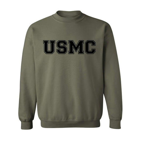 USMC Athletic Crewneck Sweatshirt in Military Green