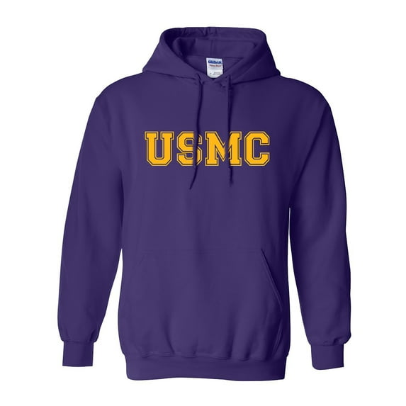 USMC Athletic Gold Adult Hooded Sweatshirt
