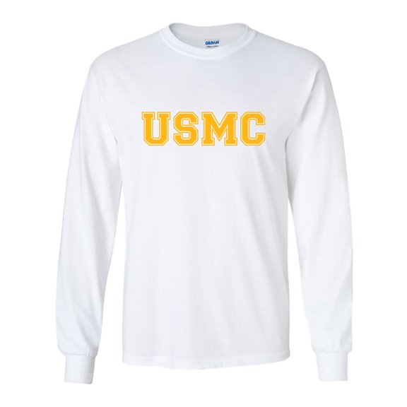 USMC Athletic Gold Adult Long Sleeve T-shirt