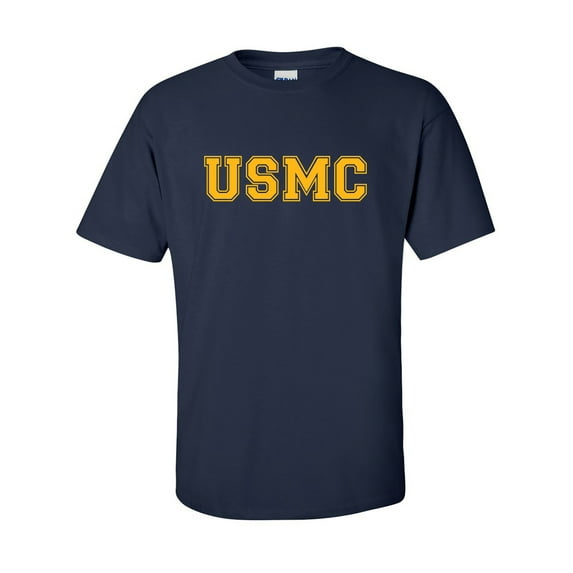 USMC Athletic Gold Adult Short Sleeve T-shirt