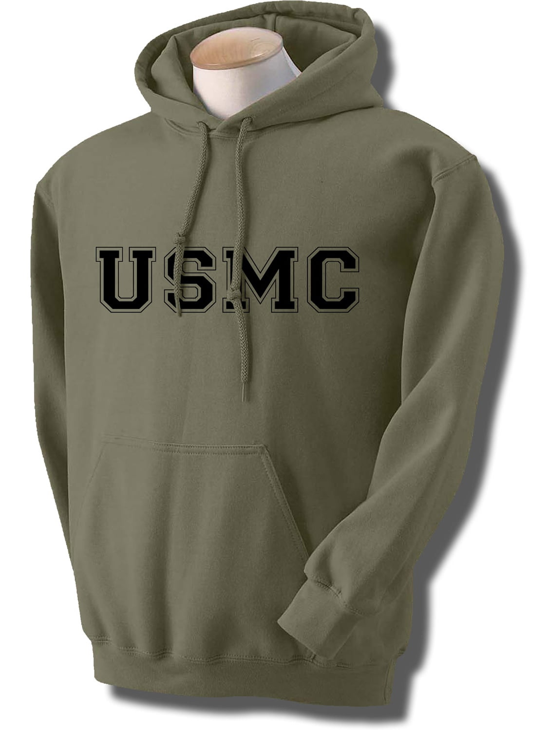 USMC Athletic Marines Hooded Sweatshirt in Military Green