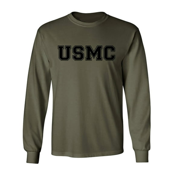 USMC Athletic Marines L/S T-Shirt in Military Green