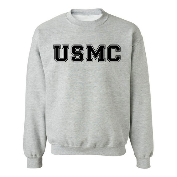 USMC Athletic Marines Military Style Crewneck Sweatshirt in Gray