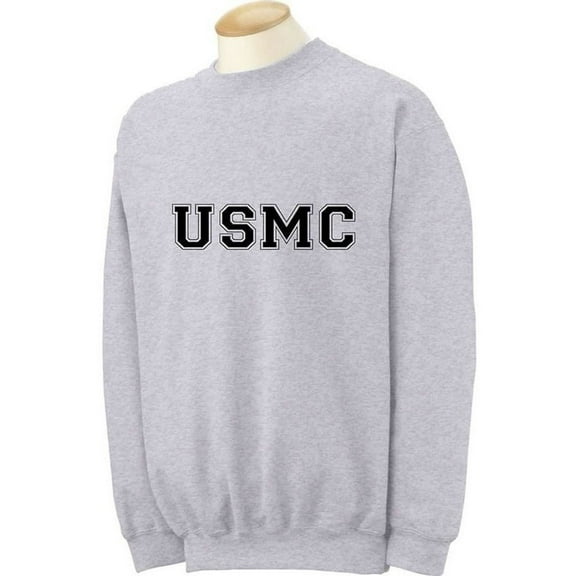 USMC Athletic Marines Military Style Crewneck Sweatshirt in Gray