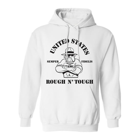 USMC BULLDOG ROUGH N' TOUGH Adult Hooded Sweatshirt