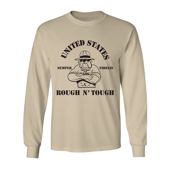 USMC BULLDOG ROUGH N' TOUGH Adult Long Sleeve T-shirt