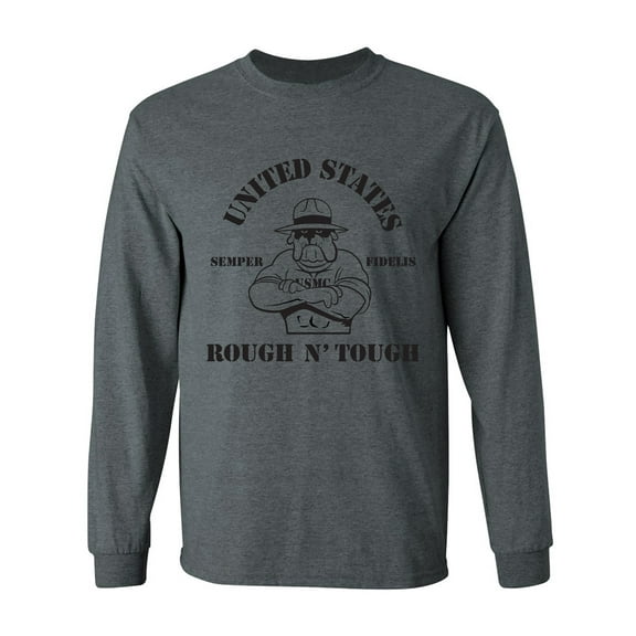 USMC BULLDOG ROUGH N' TOUGH Adult Long Sleeve T-shirt