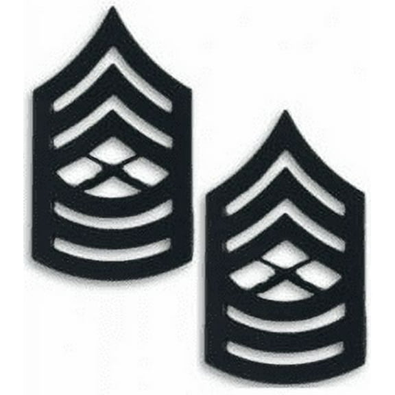 USMC Black Metal (Solid Brass) MSGT Master Sergeant Chevron Rank Insignia