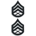 thumbnail image 1 of USMC Black Metal (Solid Brass) STSGT Staff Sergeant Chevron Rank Insignia, 1 of 1