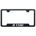 thumbnail image 1 of USMC Bulldog Head Laser Etched Logo Cut-Out License Plate Frame (Rugged Black), 1 of 3