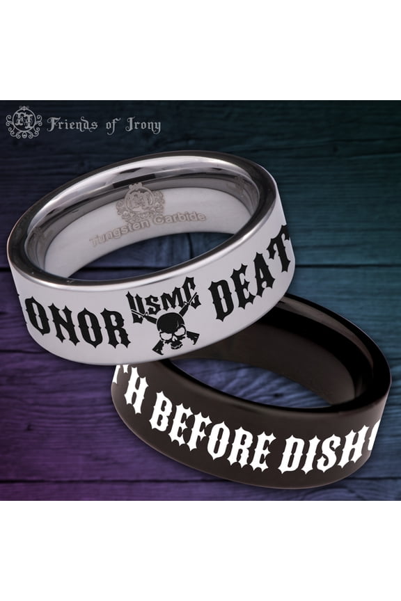 USMC Death Before Dishonor Tungsten Carbide Ring