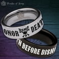 thumbnail image 1 of USMC Death Before Dishonor Tungsten Carbide Ring, 1 of 9