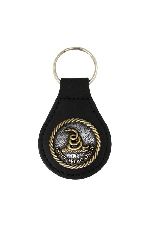 USMC Dont Tread on Me Leather Keyring Keyrob Gadsen Flag Key Fob