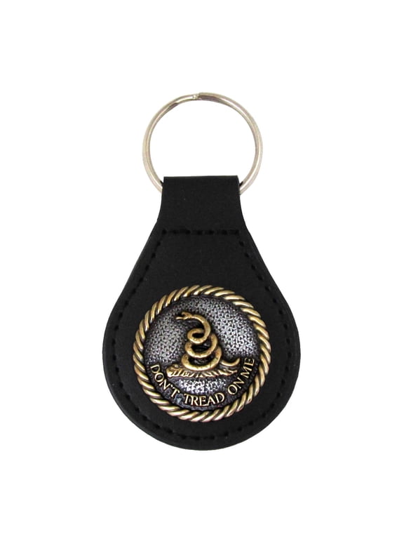 USMC Dont Tread on Me Leather Keyring Keyrob Gadsen Flag Key Fob