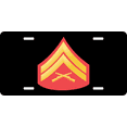 thumbnail image 1 of USMC E-4 Corporal Red Gold Chevron License Plate, 1 of 1