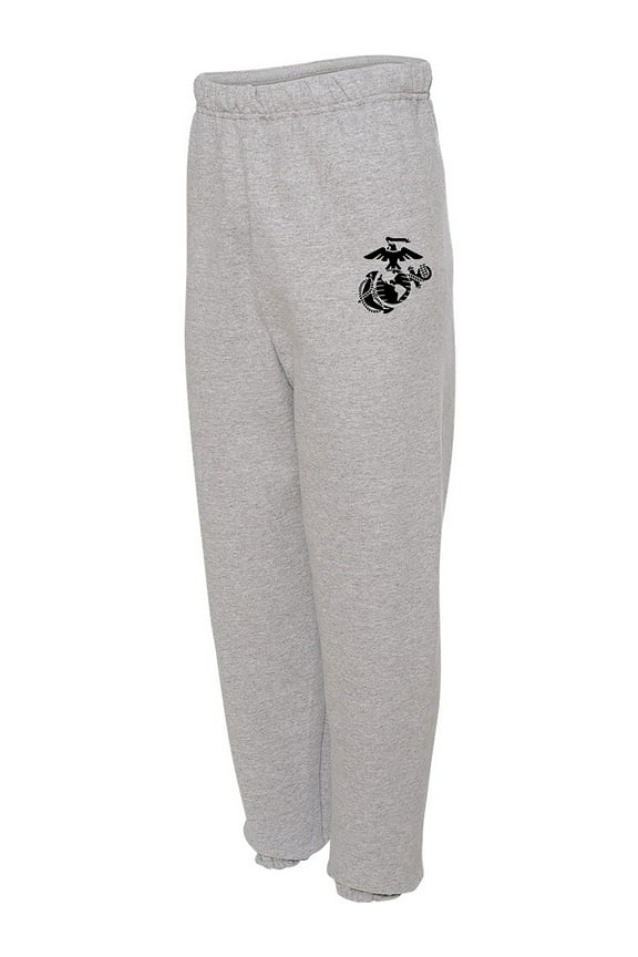 USMC Eagle Globe Anchor Sweat Pants in Sport Grey