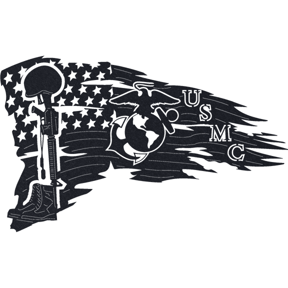 USMC Flag - Metal Wall Art