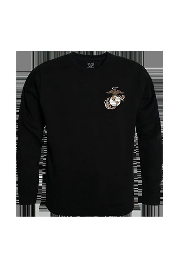 USMC Graphic Crewneck Sweatshirt, Black - Extra Large