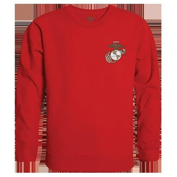 USMC Graphic Crewneck Sweatshirt, Red - Small