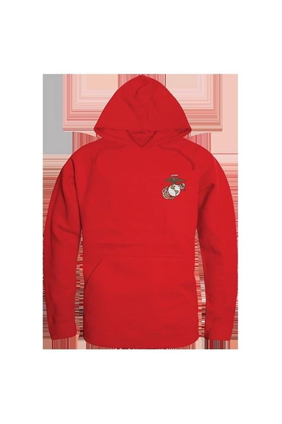USMC Graphic Pullover Sweatshirt, RED - Medium