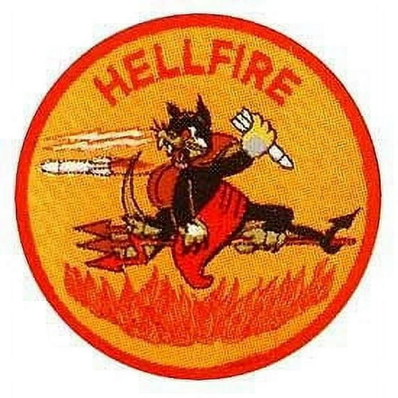 USMC, Hell Fire - Embroidered Decorative Patches, High Quality Iron-on Patch - 3"