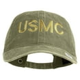 thumbnail image 1 of USMC Letter Embroidered Washed Solid Pigment Dyed Cotton Twill Brass Buckle Cap - Khaki OSFM, 1 of 5