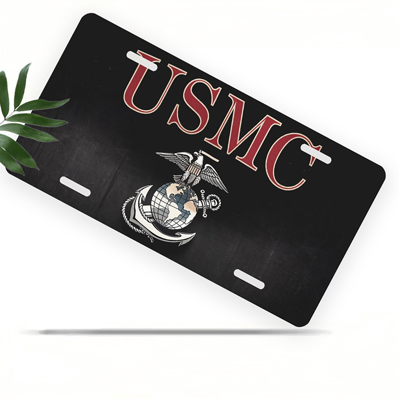 USMC Logo Front License Plate, Metal License Plate, Funny Standard