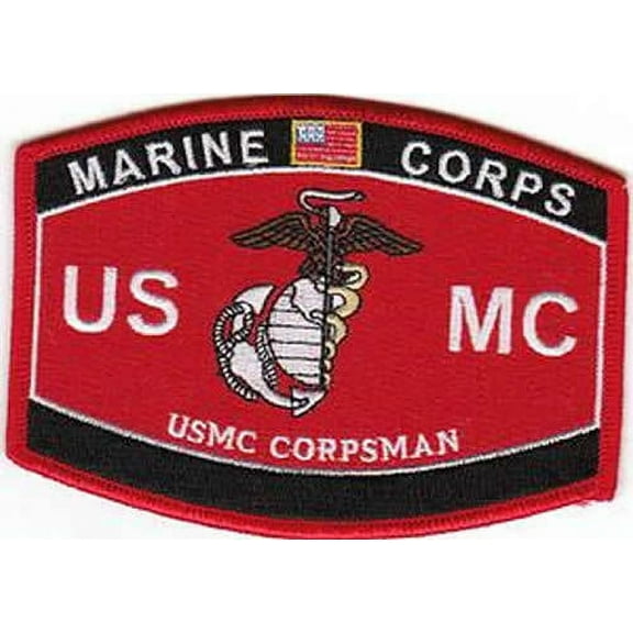 USMC MARINE CORPS CORPSMAN LINE DOC SEMPER FIDELIS MOS PATCH CADUCEUS EGA