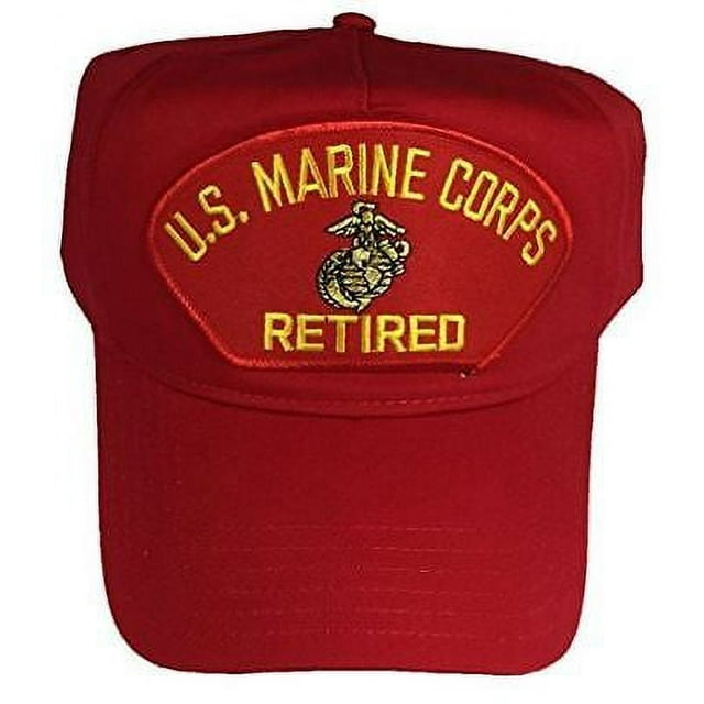 USMC MARINE CORPS RETIRED HAT CAP RED EGA EAGLE GLOBE ANCHOR SEMPER ...