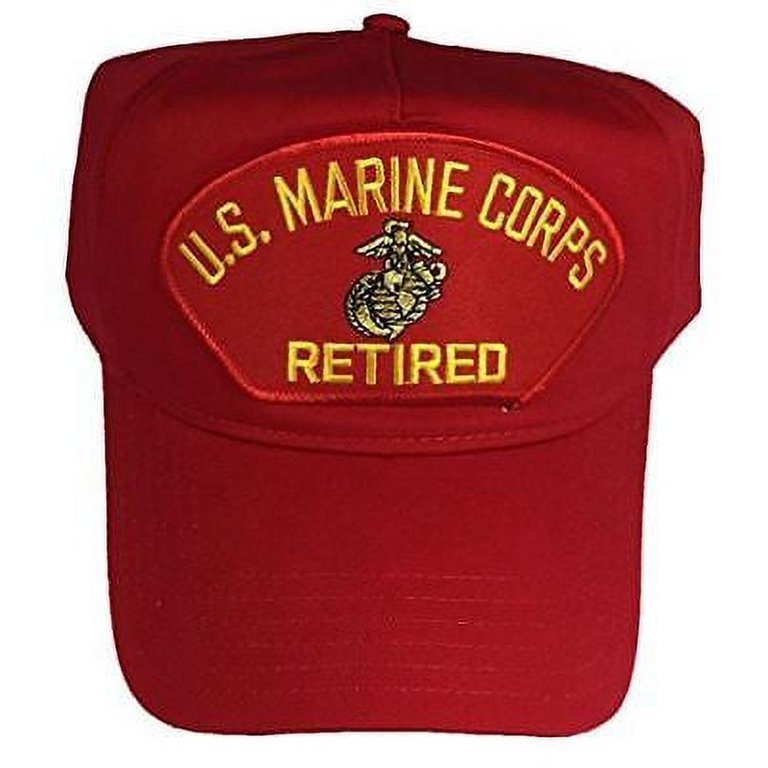 USMC MARINE CORPS RETIRED HAT CAP RED EGA EAGLE GLOBE ANCHOR SEMPER FIDELIS