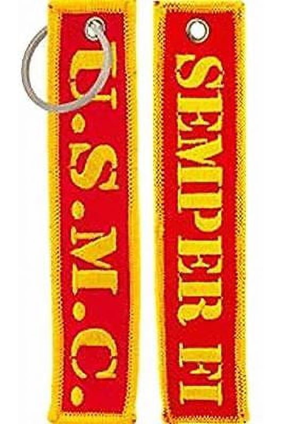 USMC MARINES SEMPER FI KEY CHAIN VETERAN FIDELIS MARINE CORPS DEVIL DOG