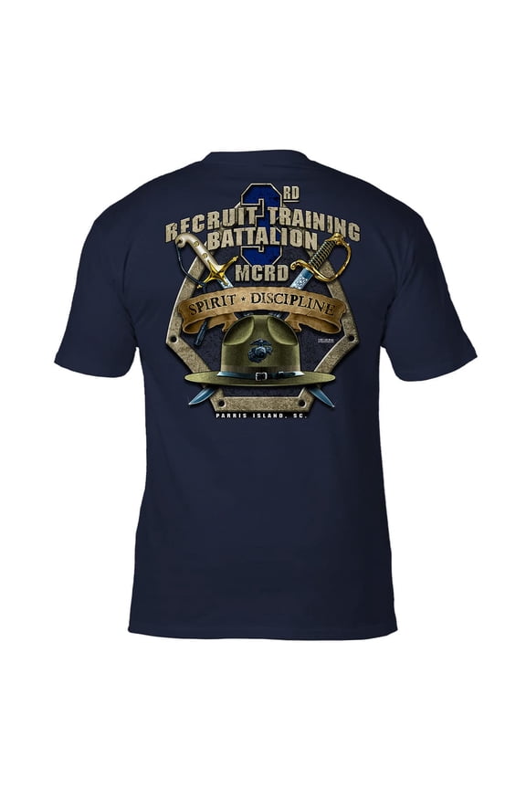 USMC MCRD Parris Island 3rd Battalion Tee Navy LG