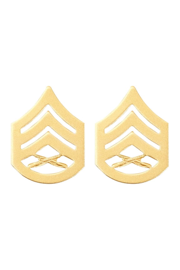 USMC Marine Corps Chevron Satin Gold SSGT Staff Sergeant Official Licensed - 2pc
