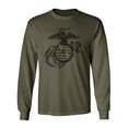 thumbnail image 1 of USMC Marines Eagle, Globe and Anchor Long Sleeve T-Shirt in Military Green, 1 of 3