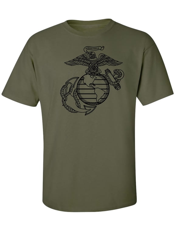 USMC Marines Eagle, Globe and Anchor Short Sleeve T-Shirt in Military Green
