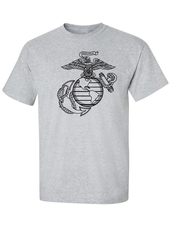 USMC Marines Eagle, Globe and Anchor Short Sleeve T-Shirt in Sport Grey