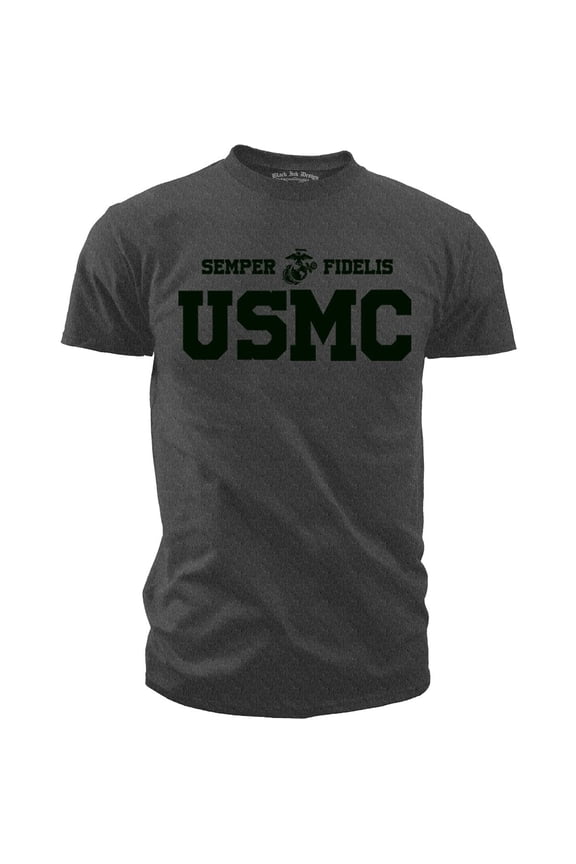 USMC Marines P/T Military Men's Black Ink T-shirt MD