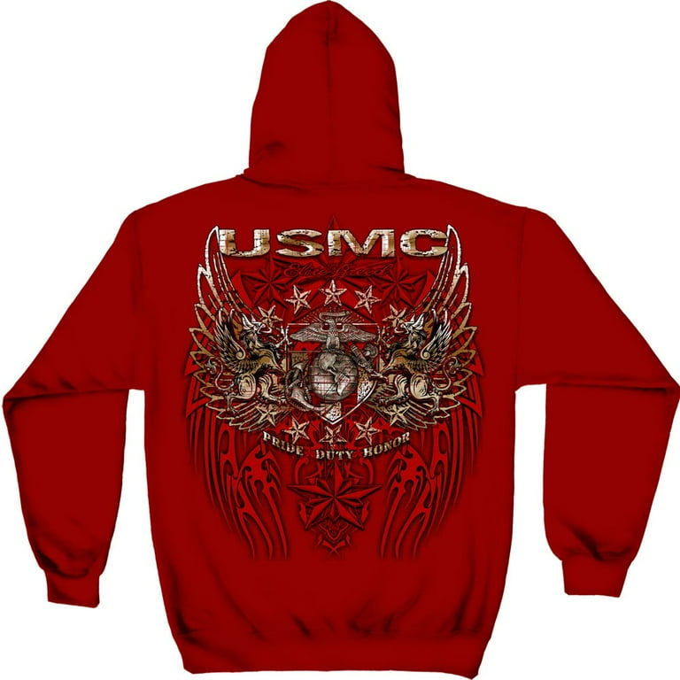 Usmc red hoodie hot sale