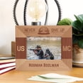 thumbnail image 1 of USMC Never Give Up Personalized Wooden Frame-5" x 3 1/2" Brown Horizontal, 1 of 1