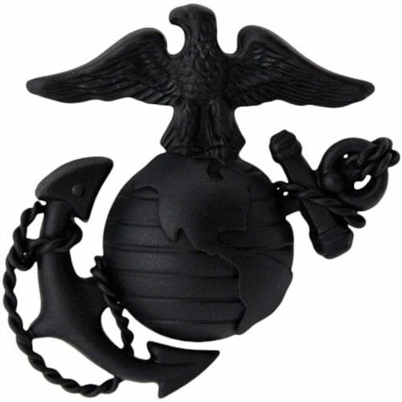 USMC Officer Service Cap Device Black Metal by Vanguard