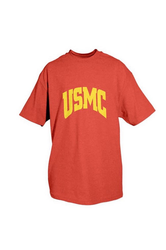 Usmc Red T Shirt With Yellow Imprint-small