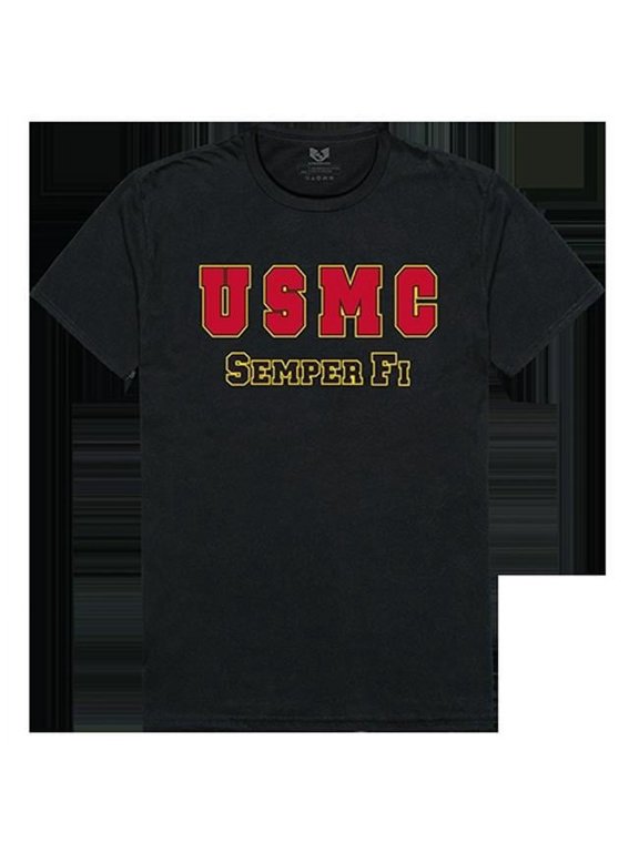 USMC Relaxed Graphic Tee - Black - Medium