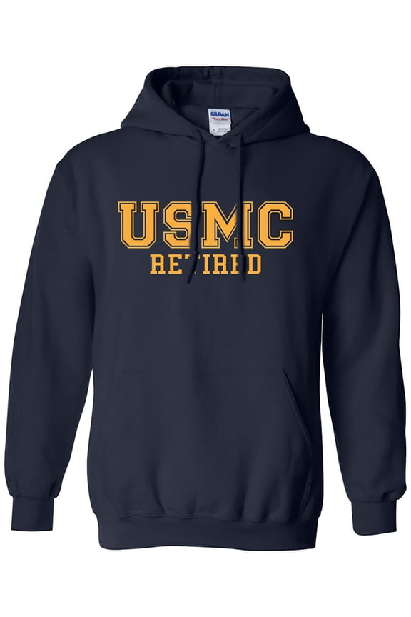 USMC Retired GOLD logo Hooded Sweatshirt